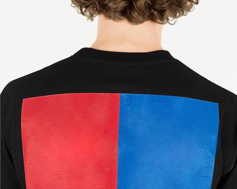 red and blue tshirt