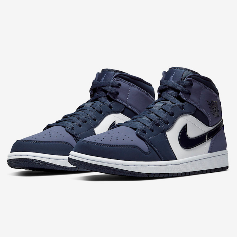 Air Jordan 1 Mid Obsidian Sanded Purple 2x pair