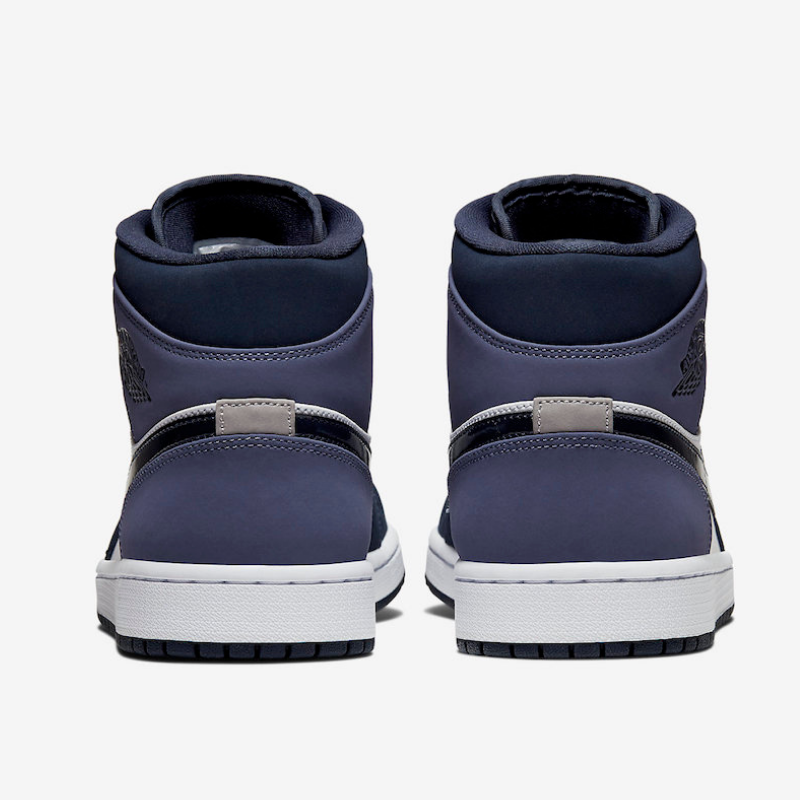 Air Jordan 1 Mid Obsidian Sanded Purple Backside Look