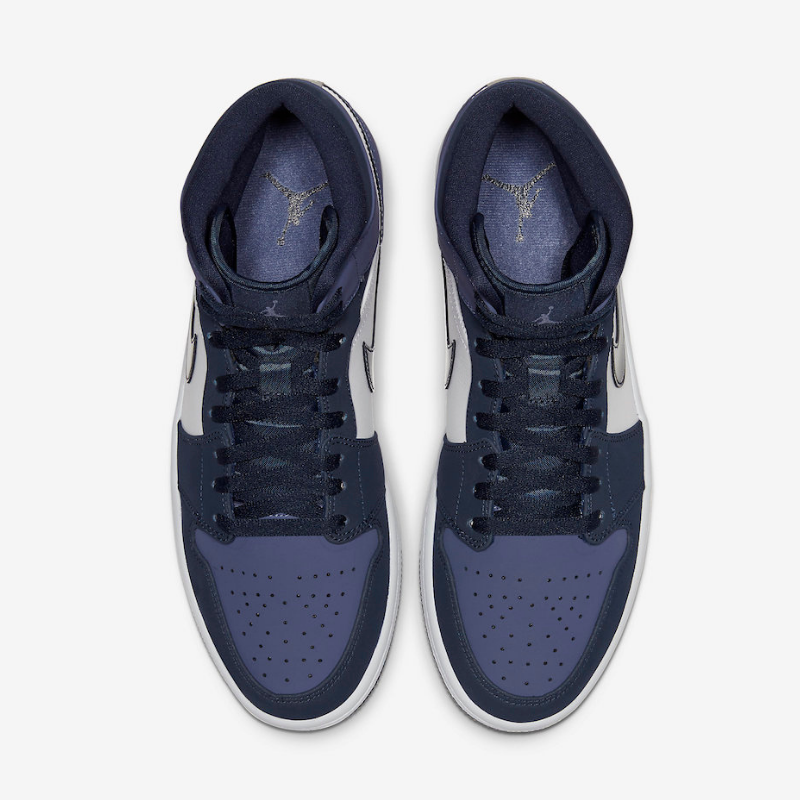 Air Jordan 1 Mid Obsidian Sanded Purple Upper Look